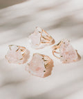bague réglable quartz rose or