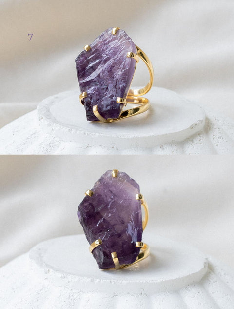 LÉA Gold ring • Amethyst