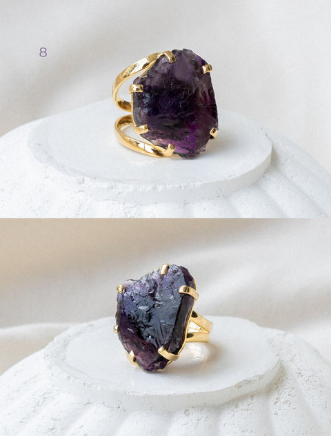 LÉA Gold ring • Amethyst