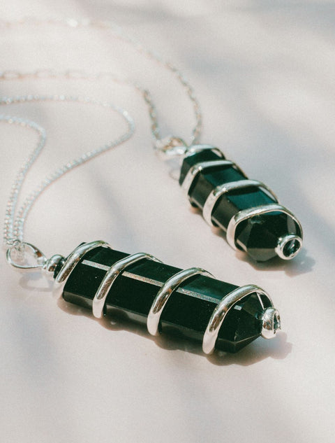 CURVE Necklace • Black Obsidian