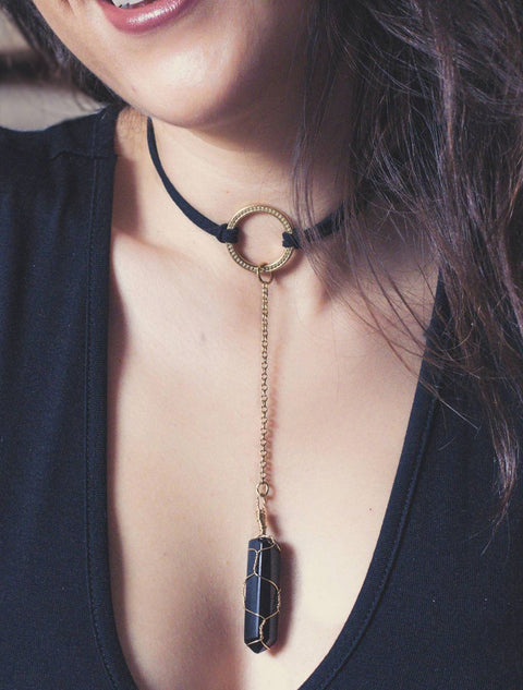 Black Obsidian Choker Necklace