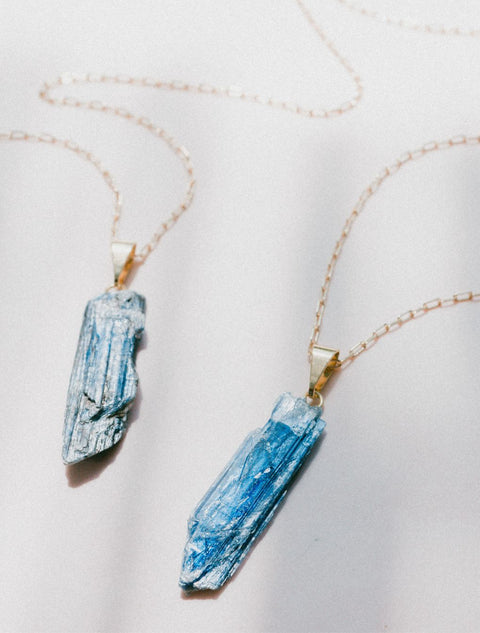 RAW Necklace • Blue Kyanite Gold
