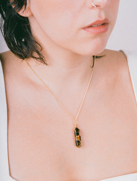 Mini Lace Necklace • Tiger Eye