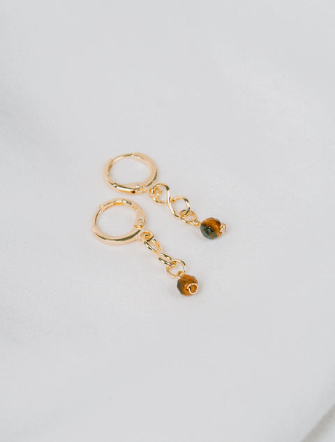 Boucles d'Oreilles BIA ∞ Oeil de Tigre • Sodalite