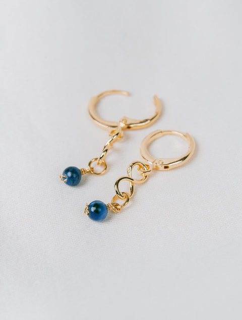 Boucles d'Oreilles BIA ∞ Oeil de Tigre • Sodalite