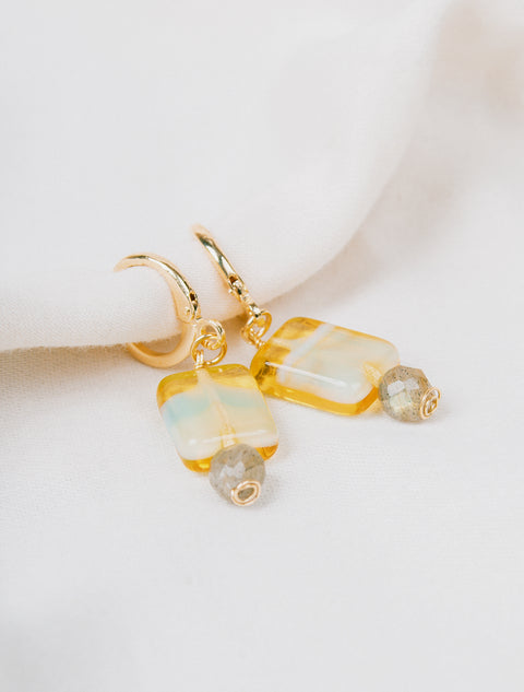 Boucles d'Oreilles MIRABEL • Labradorite