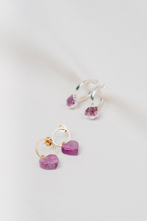 Boucles d'Oreilles Cuore • Améthyste