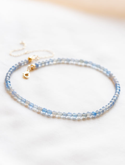 Collier Shay • Perles de Quartz Bleu
