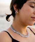 collier perles de quartz bleu bijoux laboboá