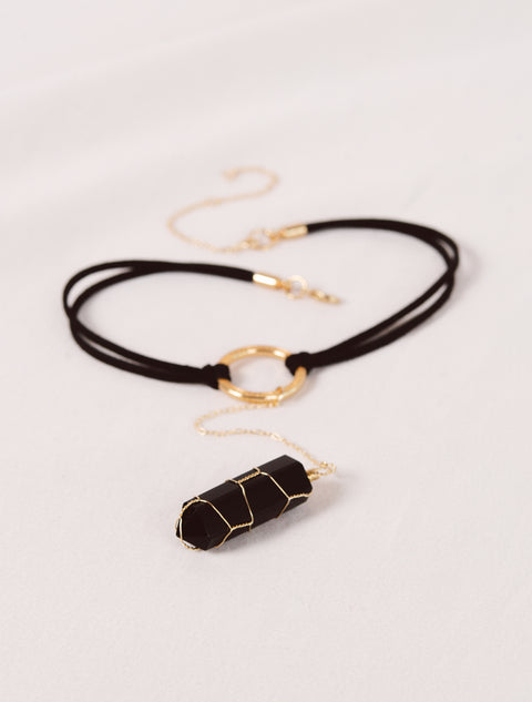 Black Obsidian Choker Necklace