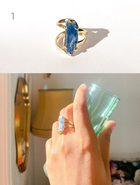 LÉA Gold Ring • Blue Kyanite