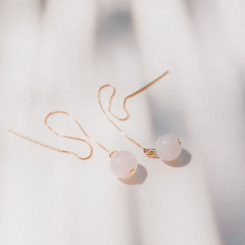 boucles d'oreilles quartz rose bijoux la boboá