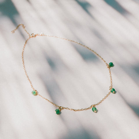 Ilhas Necklace • Green Agate • Gold