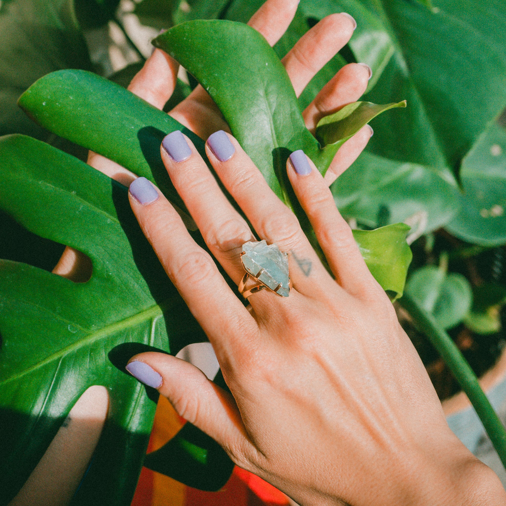 L A Gold Ring Green Fluorite La Bobo