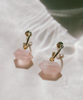 boucles d'oreilles quartz rose bijoux la boboá